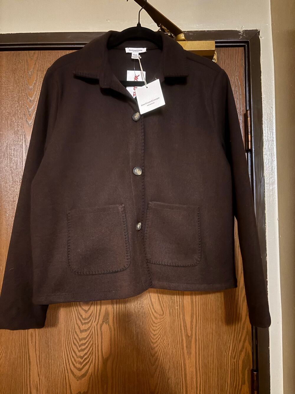 NWT Chocolate Brown Fall Winter Button-Down Jacket